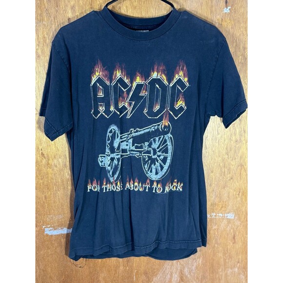 AC/DC “For Those About To Rock” 2004‎ Black Shirt Medium M Rock Band - Picture 1 of 12